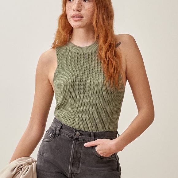 Reformation Tops - reformation lilac knit sweater tank top in artichoke green sage green